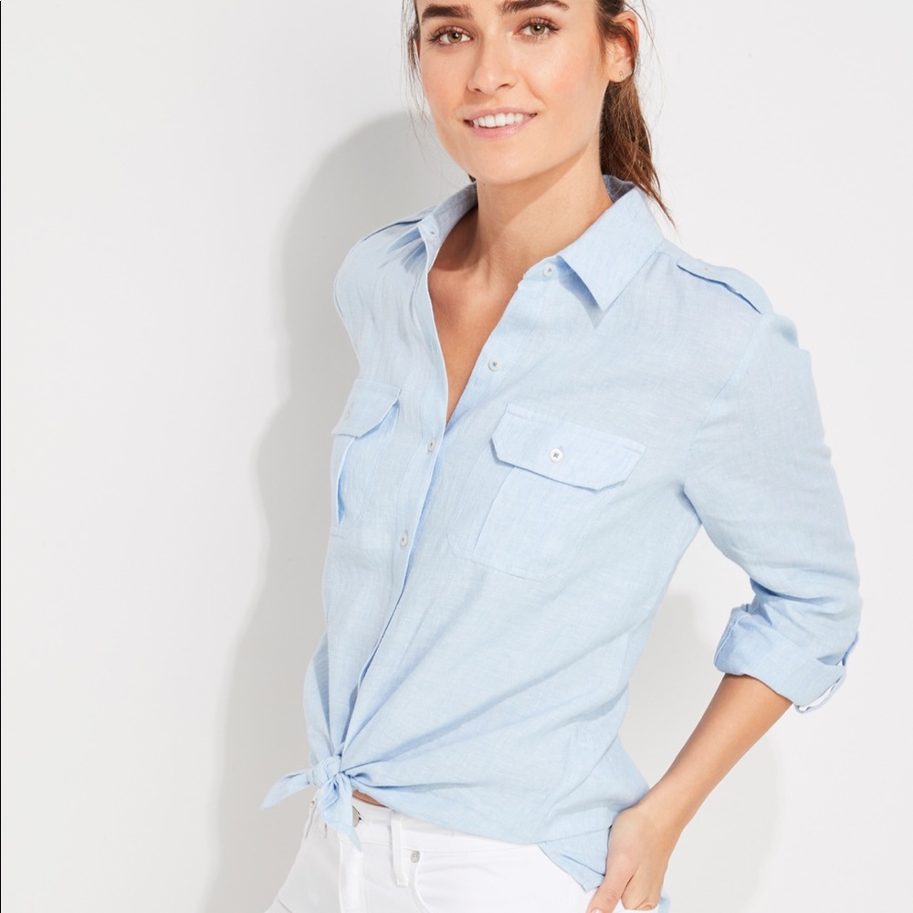 Vineyard vines linen weekend button down